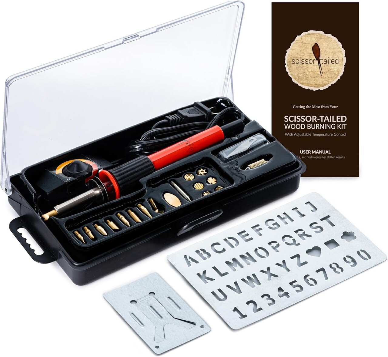 22-Piece Wood Burning Kit – Adjustable Pen, 18 Tips & Accessories, Storage Case.